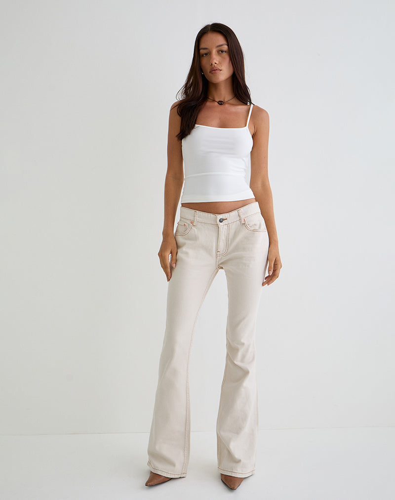 Bild von Rigid Low Rise Flare Jeans in Off White