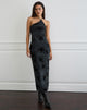Image of Rikaya Maxikleid aus gebranntem Samt Grau