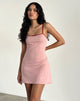 Image of Riniko Minikleid in Pink Lady mit roter Adrenalin-Bindung