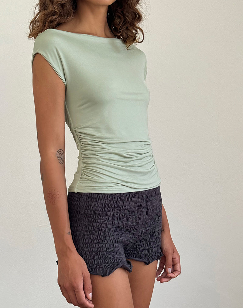 Image of Ritala Geraffte Shorts in Beluga Grau