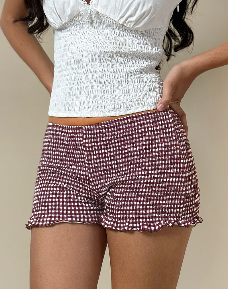 Image von Ritala Short in Mini Gingham Wein