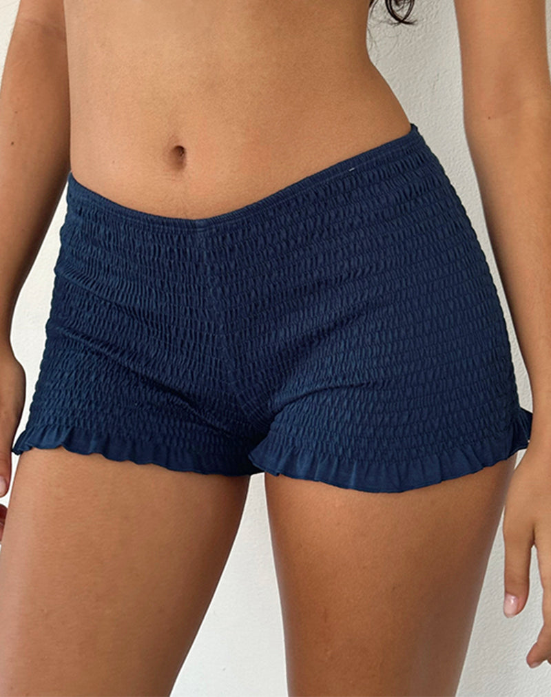 Ritala Geraffte Mikro-Shorts in Marineblau