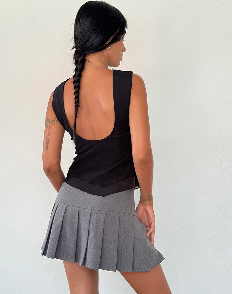 Image of Rochie Asymmetrisches Top aus Mesh Schwarz