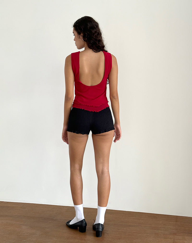Bild von Rochie Asymmetrisches Oberteil in Mesh Cherry