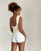 Image of Rochie Asymmetrisches Top aus Mesh Creme