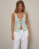 Bild von Rodite Tie Front Top in Washed Out Pastell Floral