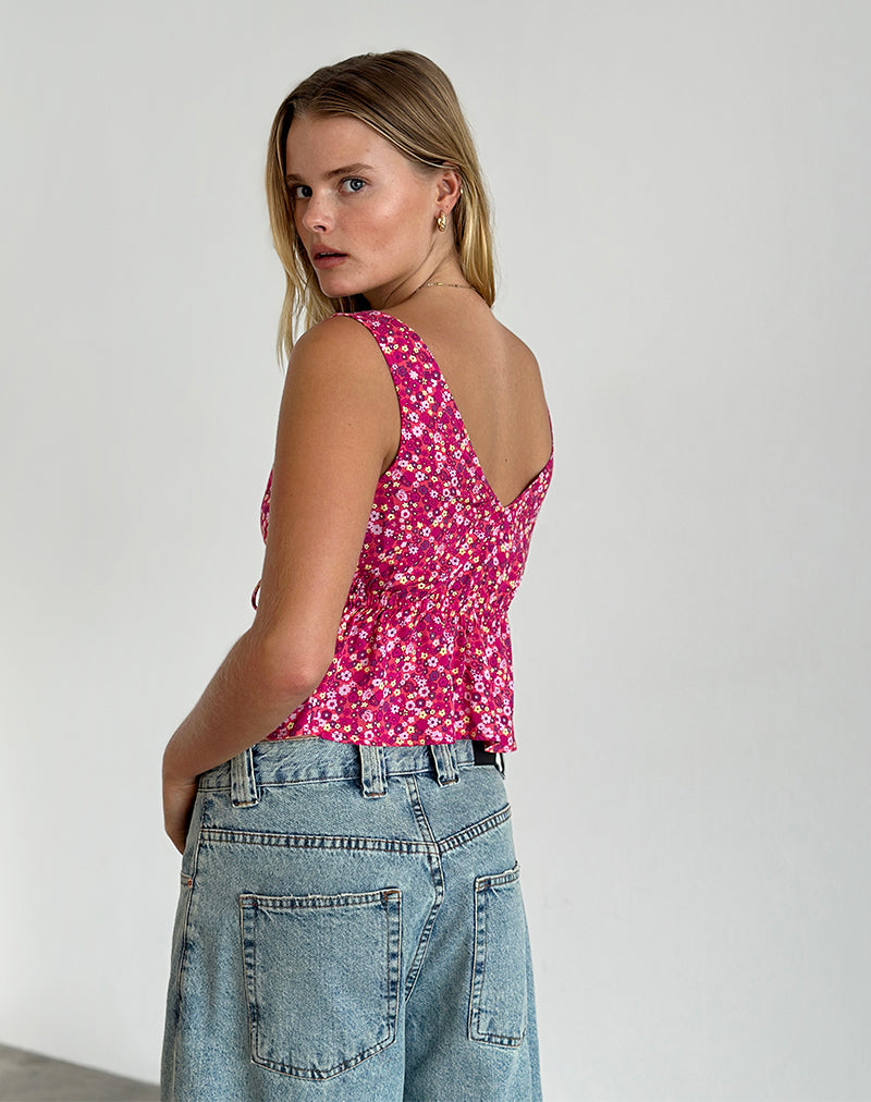 Bild von Rolia Cami Top in Ditsy Floral Pink