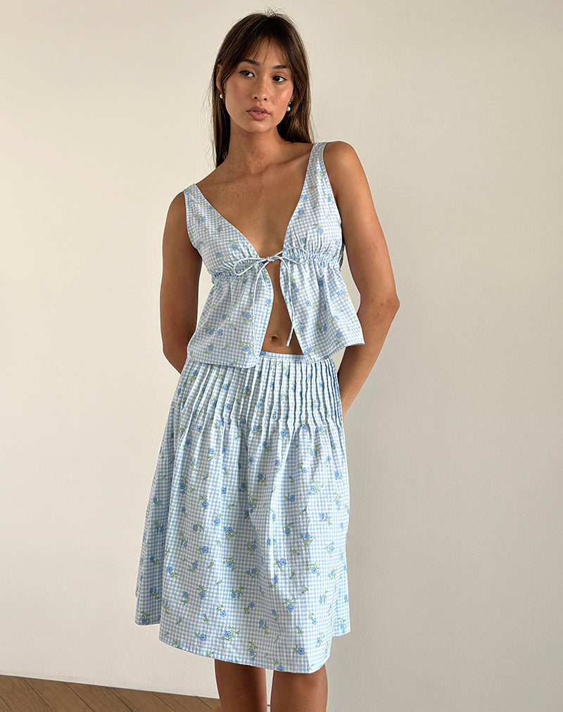Bild von Asada Midirock in Blue Flower Gingham