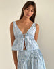 Bild von Rolia Cami Top in Blue Flower Gingham