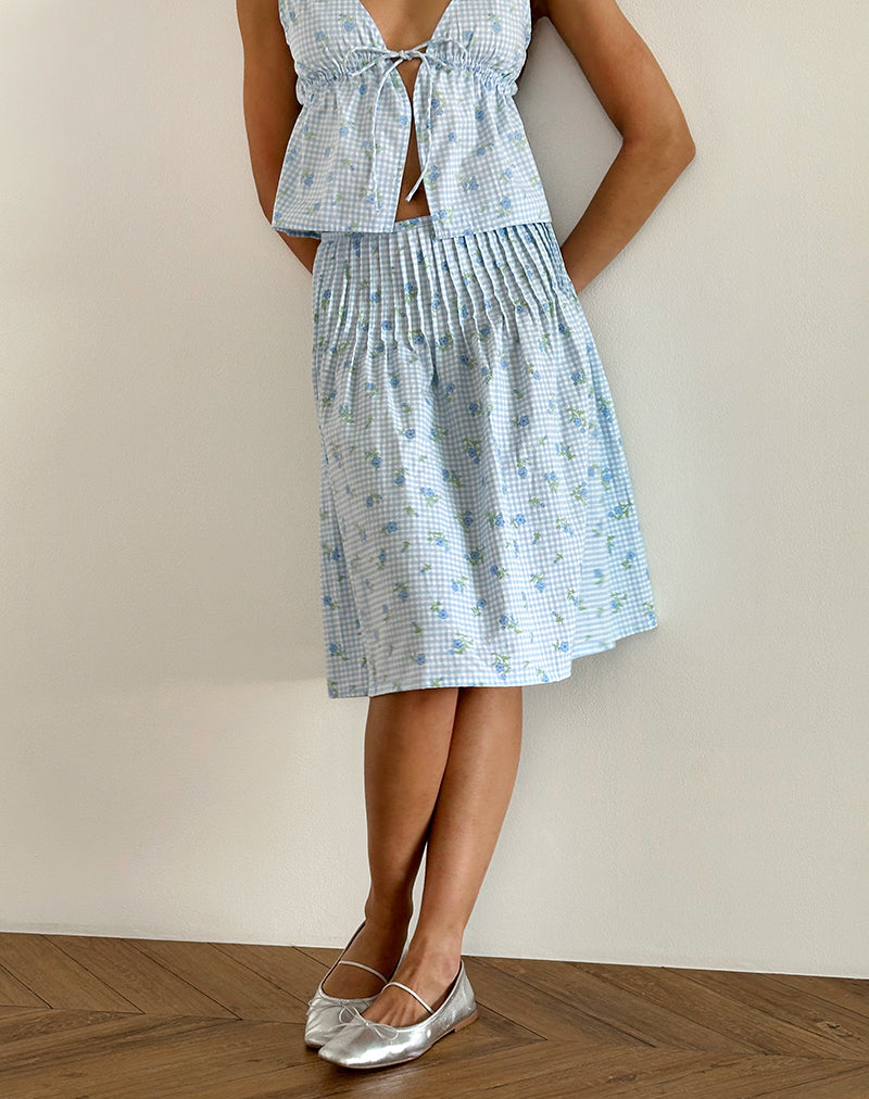 Bild von Asada Midirock in Blue Flower Gingham