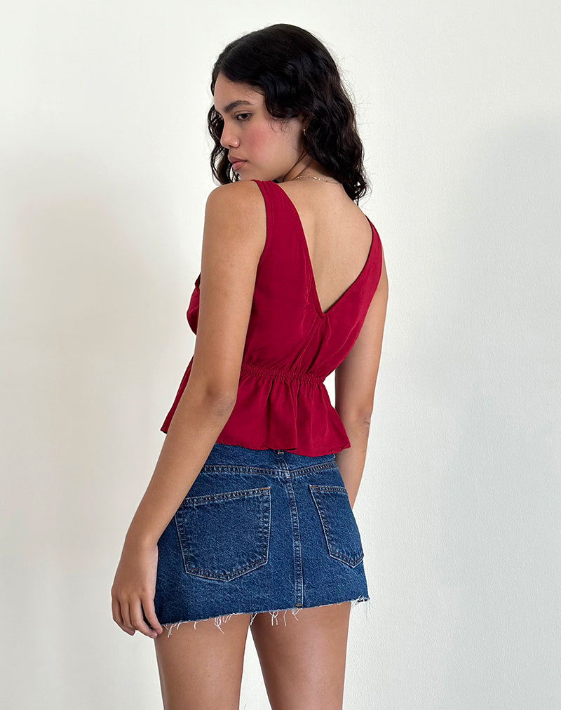 Bild von Rolia Tie Front Top in Adrenaline Rot
