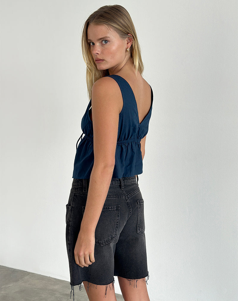 Bild von Rolia Tie Front Top in Navy