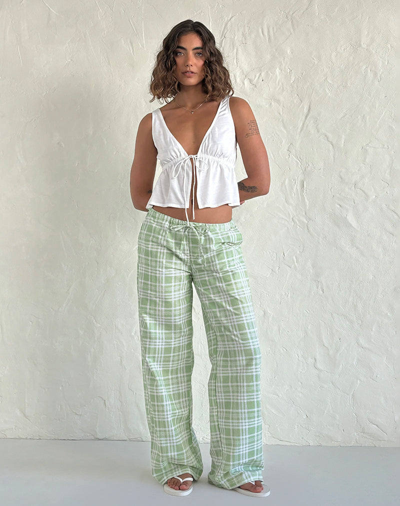 Lirura Hose aus Tischtuch Neo Mint