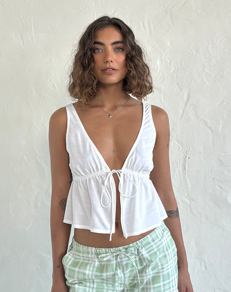 Bild von Rolia Tie Front Top in Off White