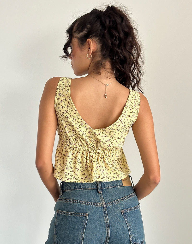 Bild von Rolia Tie Front Top in Flowing Flower Gelb