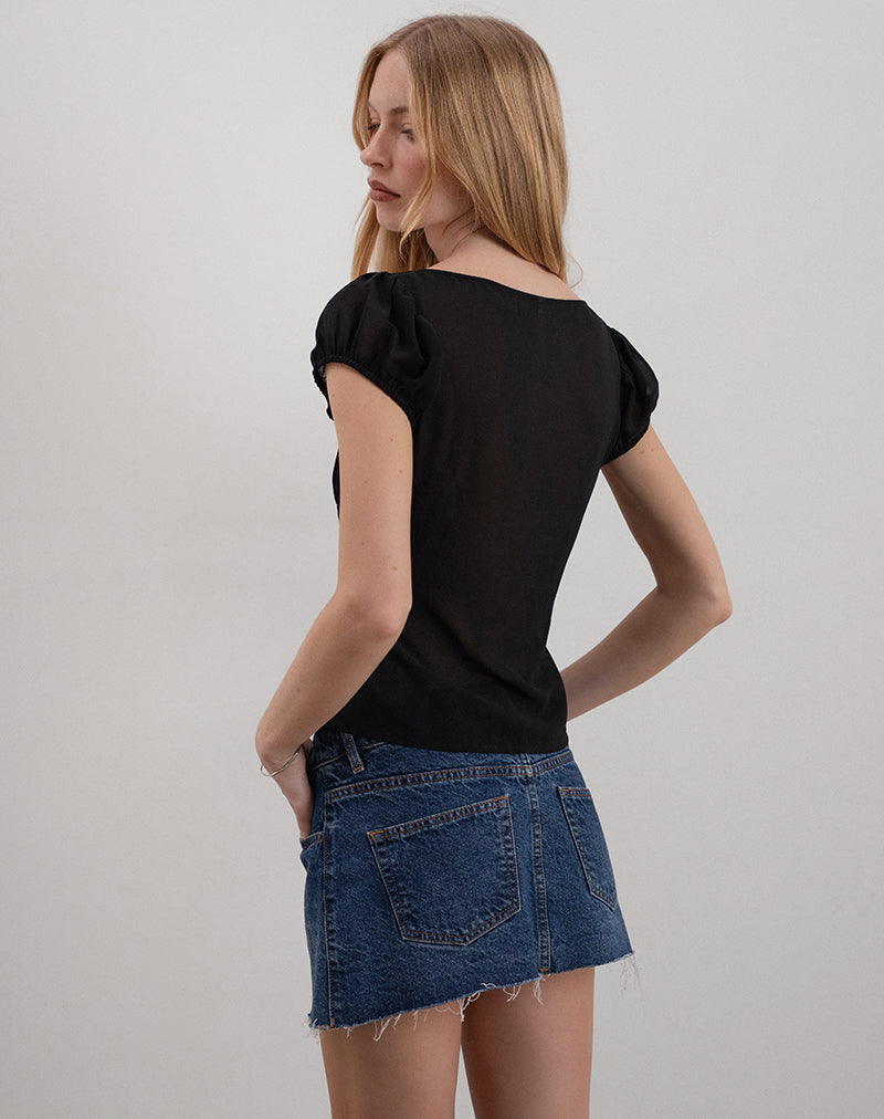 Image of Rolina Bluse aus Chiffon Schwarz