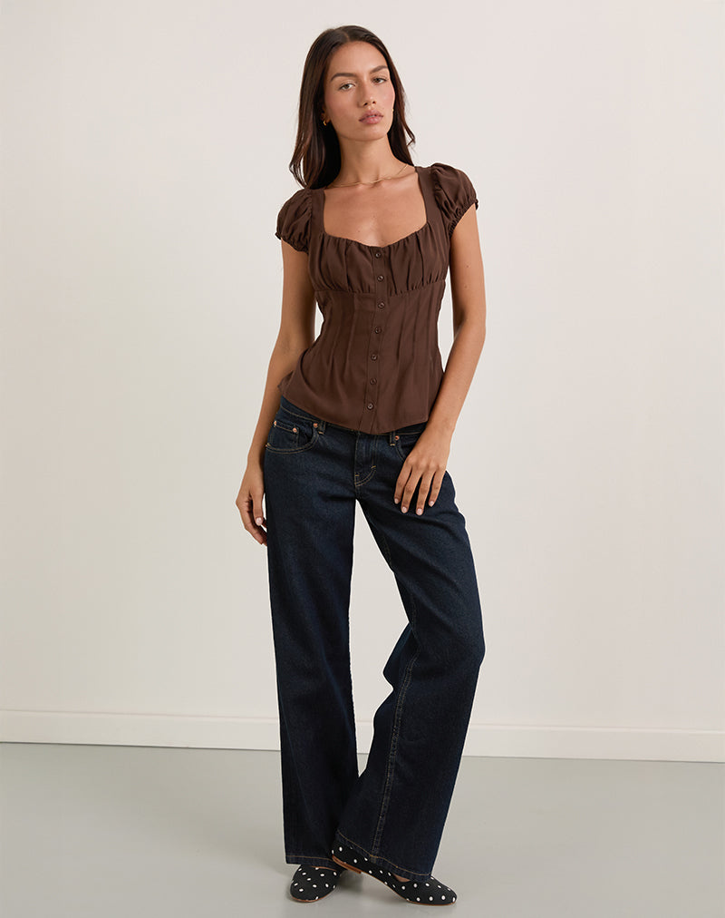 Image of Rolina Bluse aus Chiffon Braun