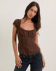 Image of Rolina Bluse aus Chiffon Braun