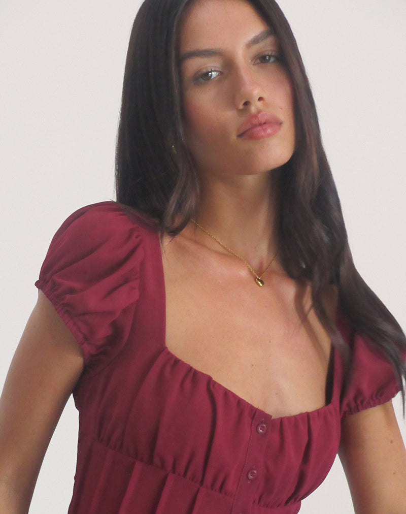 Rolina Bluse aus Chiffon Burgund