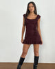 Image of Rolita Minikleid in Ditsy Flock Gebranntes Kastanienbraun