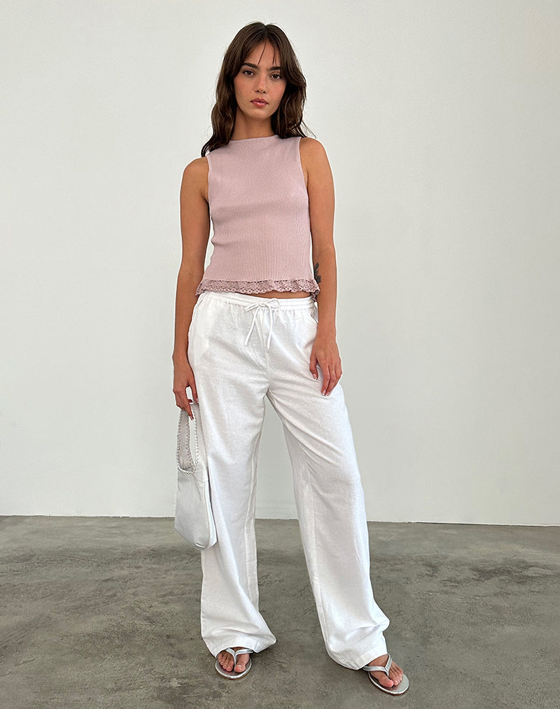 Image of Romane Ärmelloses Top aus Rippenstrick in Dusty Rose