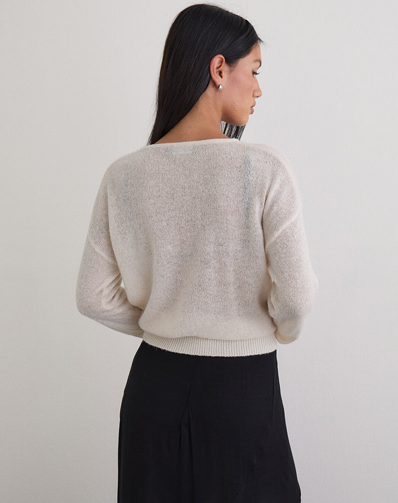 Image of Dorina Langarm-Top in Knit Ecru