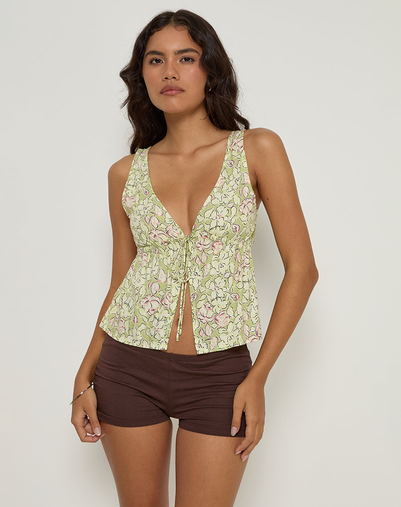 Ronia Top in Blooming Lily Grün