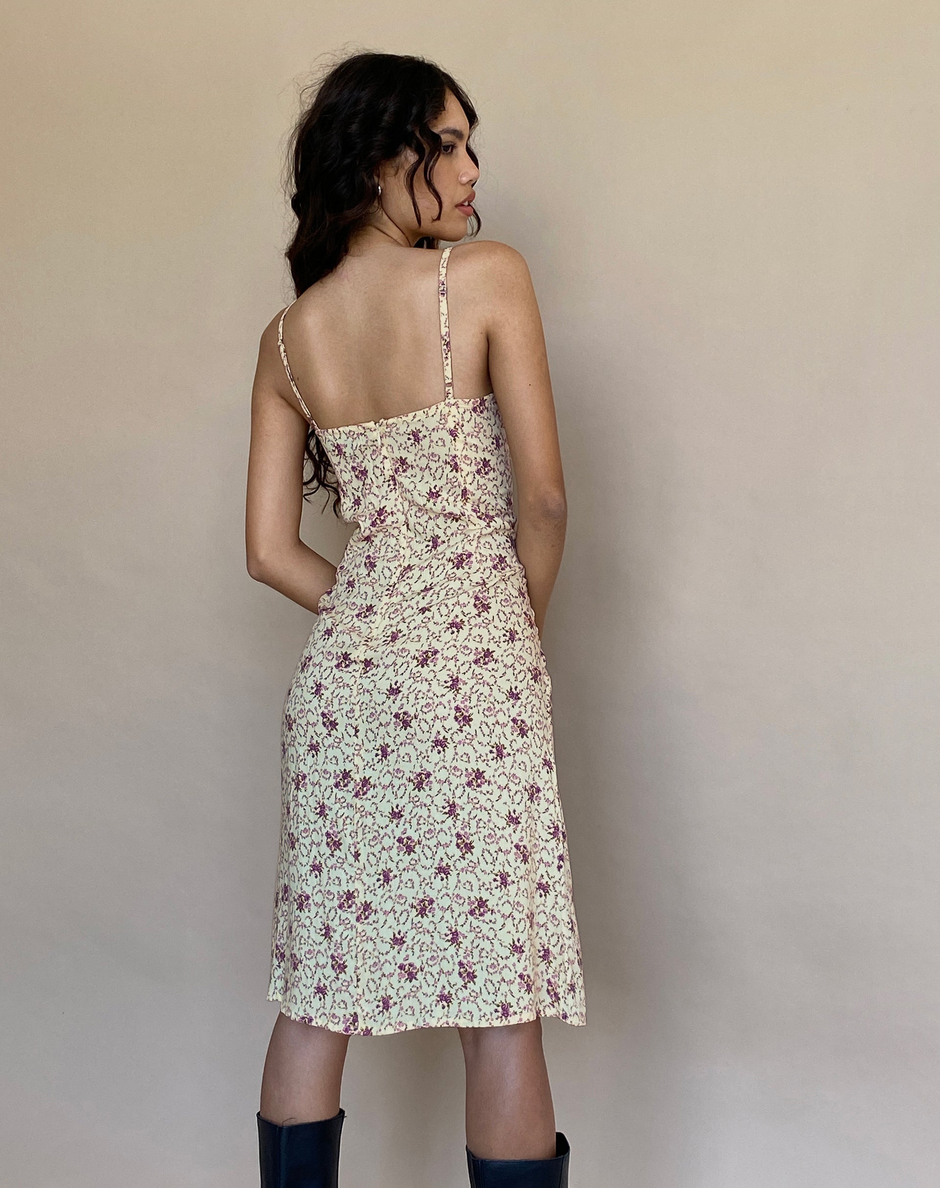 Image of Ronsha Midikleid aus Blumenkette Creme