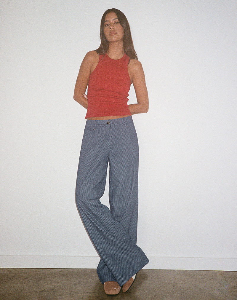 Bild von Roomy Extra Wide Low Rise Jeans in Nadelstreifen Indigo Wash