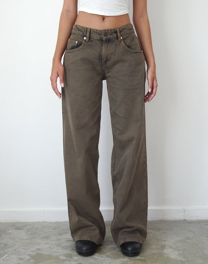 Bild von Roomy Extra Wide Low Rise Jeans in Dark Black Sand