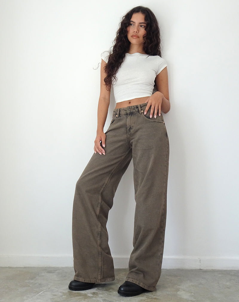 Geräumige extra weite Low Rise Jeans in Dark Black Sand