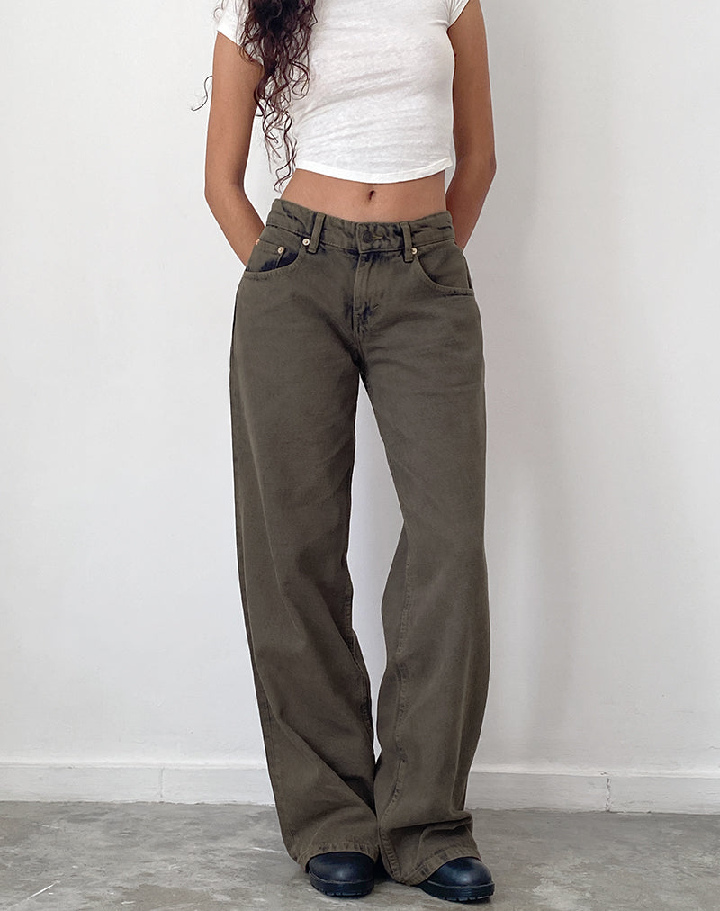 Bild von Roomy Extra Wide Low Rise Jeans in Dark Black Sand