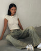 Bild von Roomy Extra Wide Low Rise Jeans in Sand Wash Blau