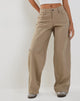 Bild der geräumigen Low Rise Extra Wide Hose in Pinstripe Stone