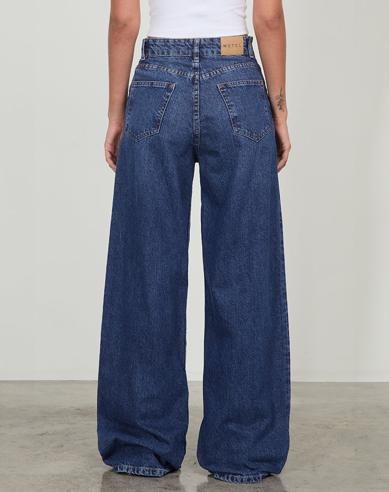 Bild von Roomy Extra Wide Low Rise Jeans in Mid Blue Used