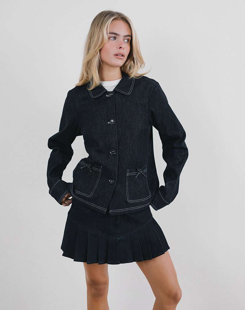 Image of Rosdi Jacke mit Schleifenverzierung in Dark Indigo