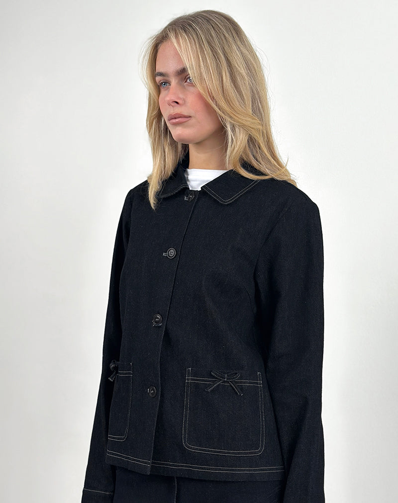 Image of Rosdi Jacke mit Schleifenverzierung in Dark Indigo