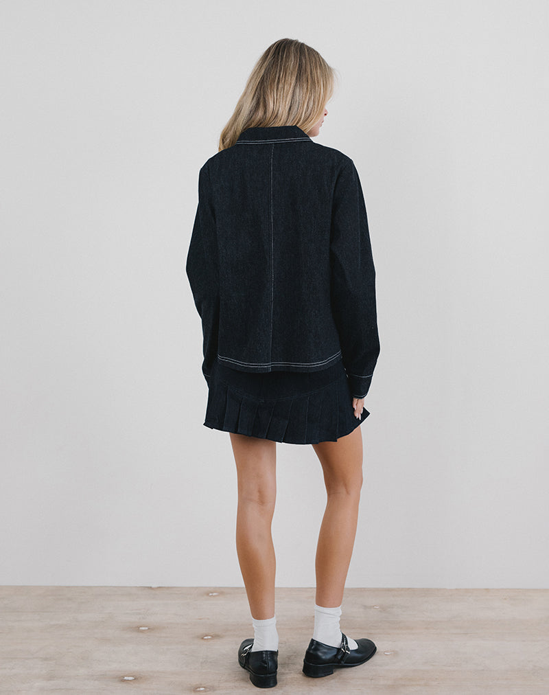 Image of Rosdi Jacke mit Schleifenverzierung in Dark Indigo