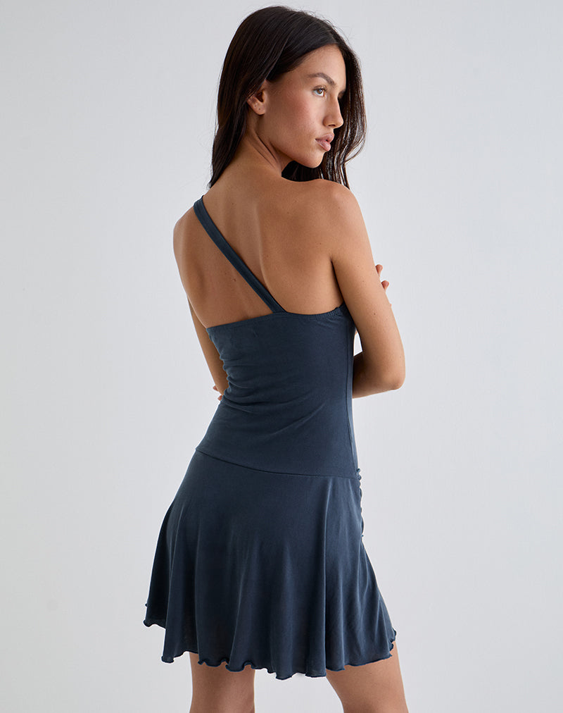 Image of Roshni Asymmetrisches Minikleid in Ocean Storm