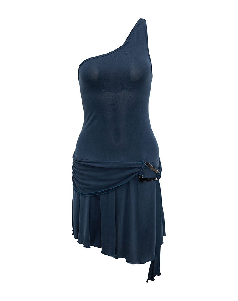 Image of Roshni Asymmetrisches Minikleid in Ocean Storm