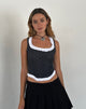 Bild von Roslyn Pointelle Vest Top in Dark Charcoal