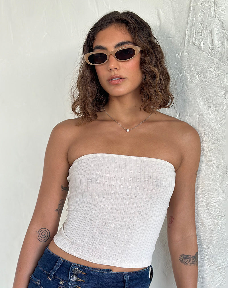 Rotu Rechteckige Sonnenbrille in Opaque Tan