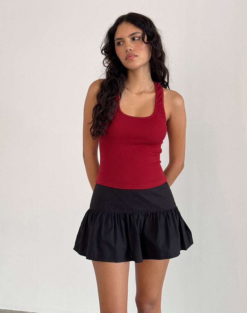 Abbildung von Roxe Ribbed Vest Top in Adrenaline Red