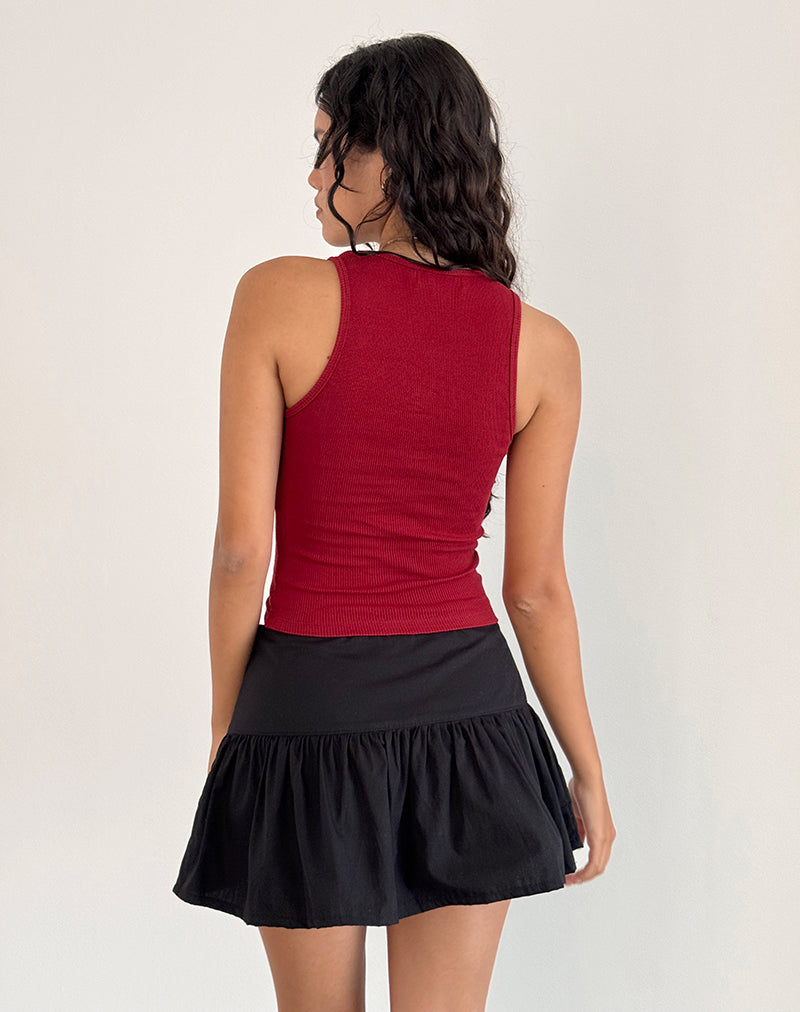 Abbildung von Roxe Ribbed Vest Top in Adrenaline Red