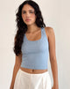 Image of Roxe Gerippte Weste Top in Nantucket Blau