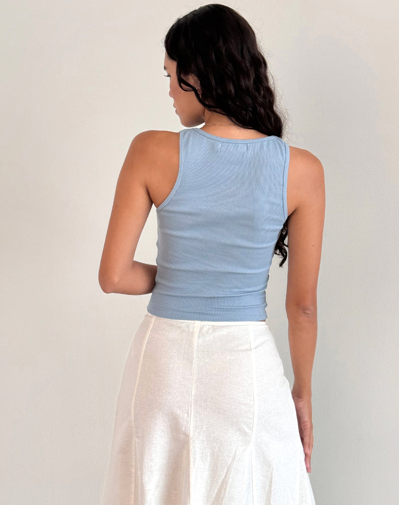 Image of Roxe Gerippte Weste Top in Nantucket Blau
