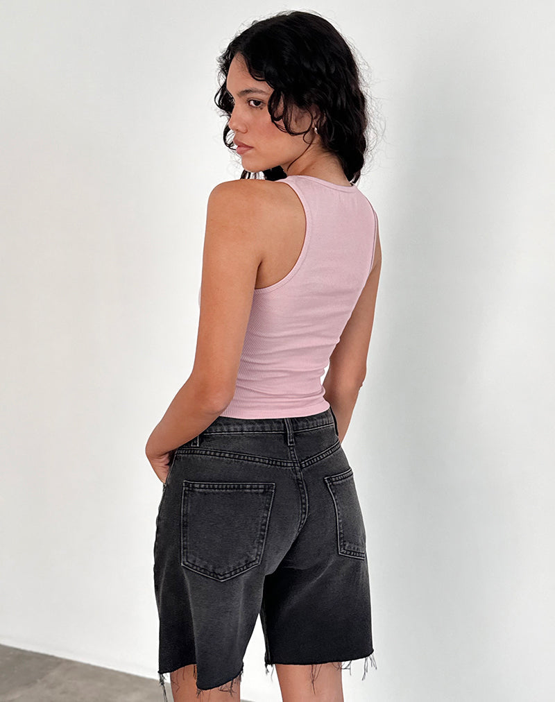 Bild von Roxe Ribbed Vest Top in Pink Lady