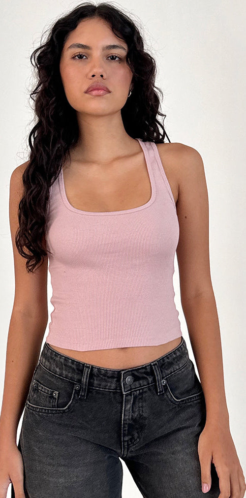 Bild von Roxe Ribbed Vest Top in Pink Lady