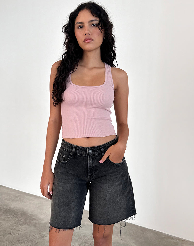 Bild von Roxe Ribbed Vest Top in Pink Lady