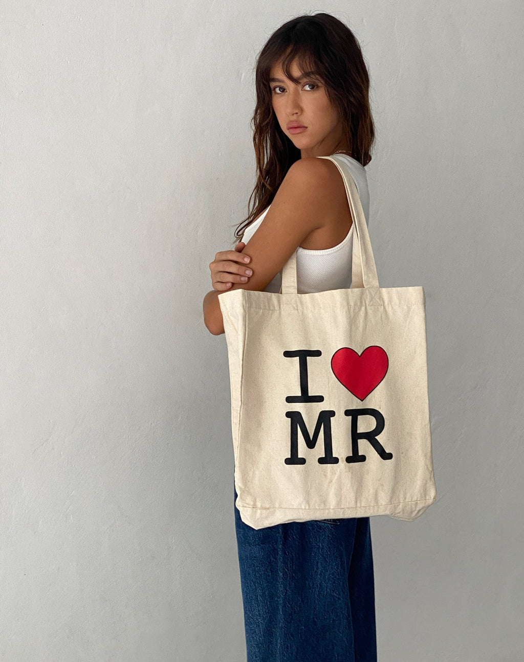 I Heart MR Tragetasche in Off White